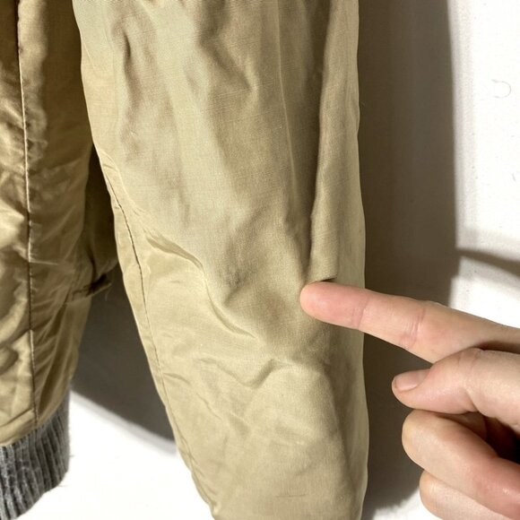 Vintage Eddie Bauer Tan Down Filled Bomber Jacket S - Picture 12 of 16